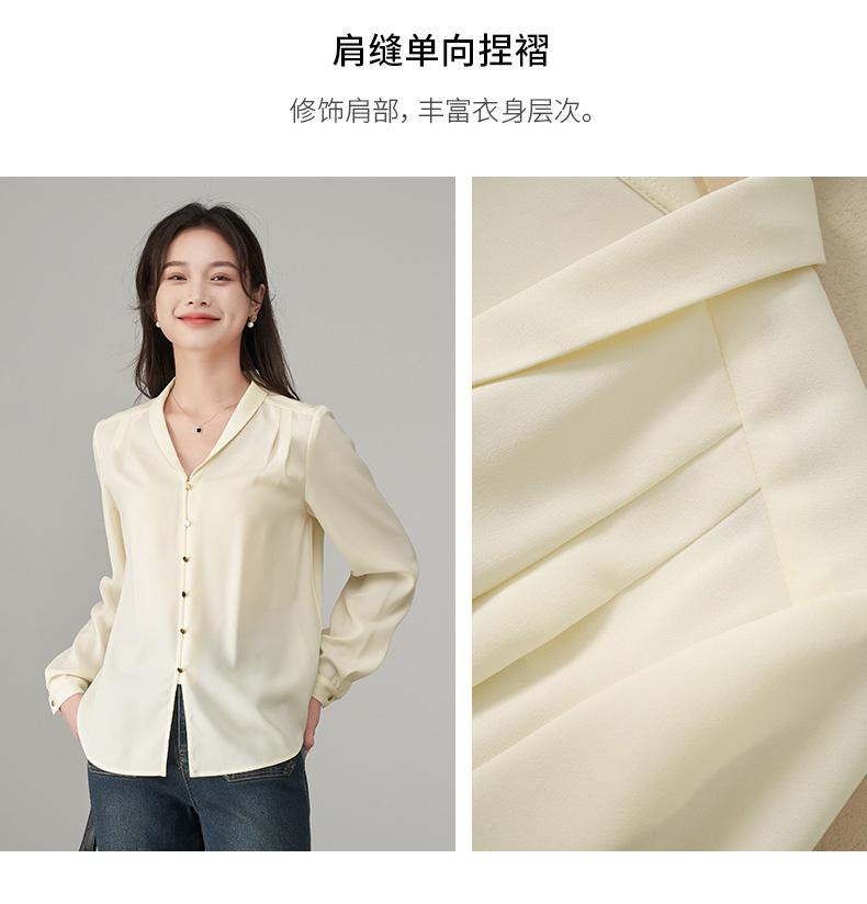 Elegant and fashionable long-sleeved shirt, women's casual business commuting versatile shirt, women's top, autumn style
