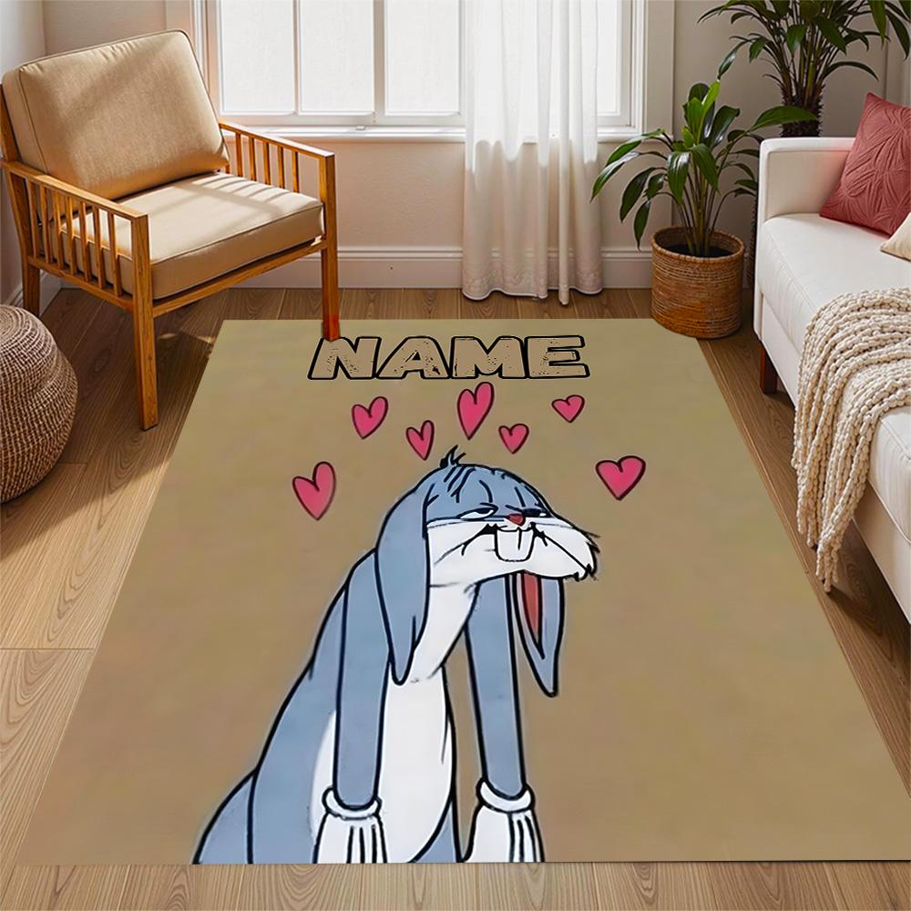 Looney Space Jam Run Event Customizable Name Floor Mat Suitable for Decorate room Balcony Entryway Dining Room Anti-slip Rug Anime Office Decor