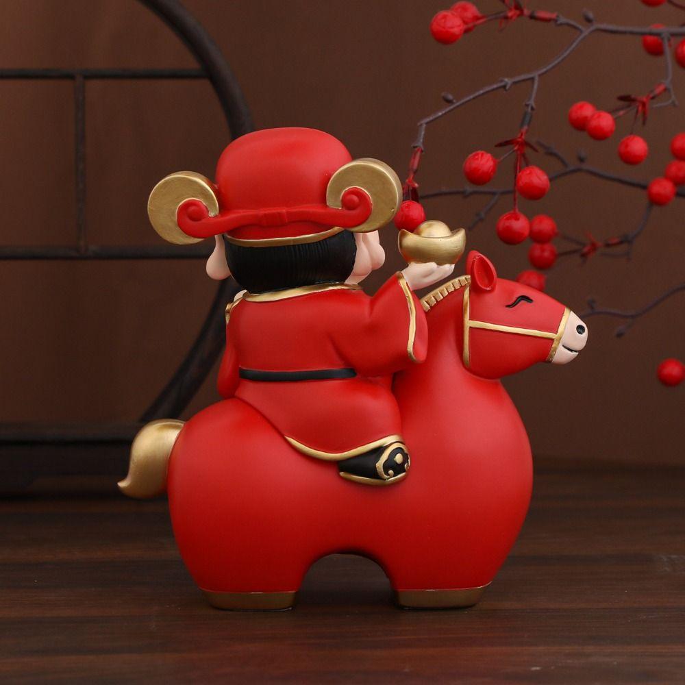 Decorative Ornament Year of The Horse New Chinese Style God of Wealth  Store Front Desk