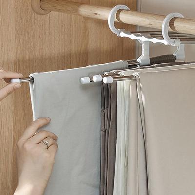 Multifunctional Folding Pants Rack: No-Mark, Non-Slip, Space-Saving Hanger for Wardrobe Organization.