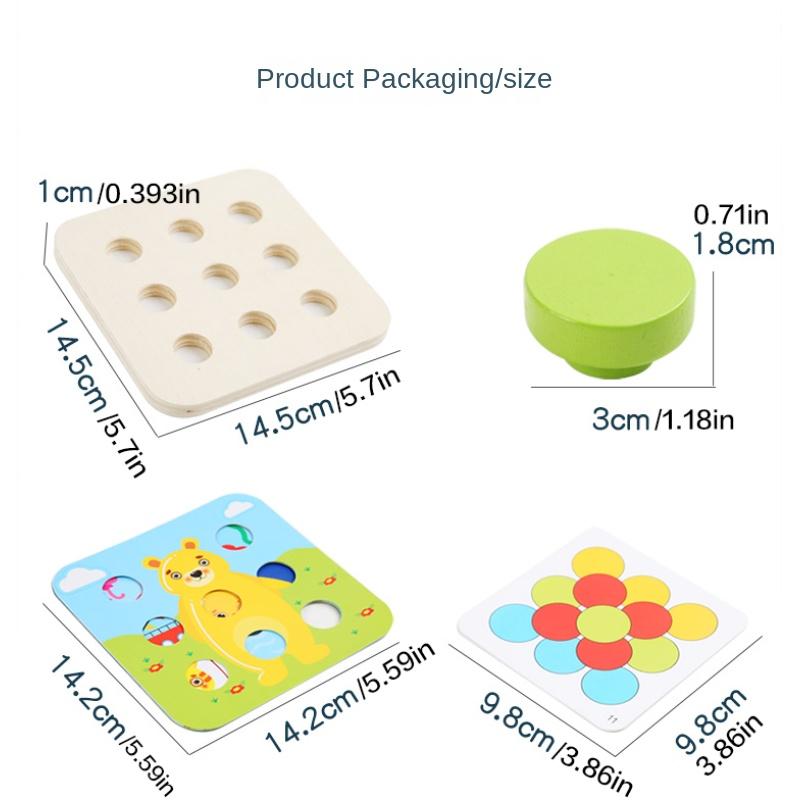 Children's Early Learning Puzzle Interactive Toys, Mushroom Nail Game, Intelligence Puzzle, Color Recognition