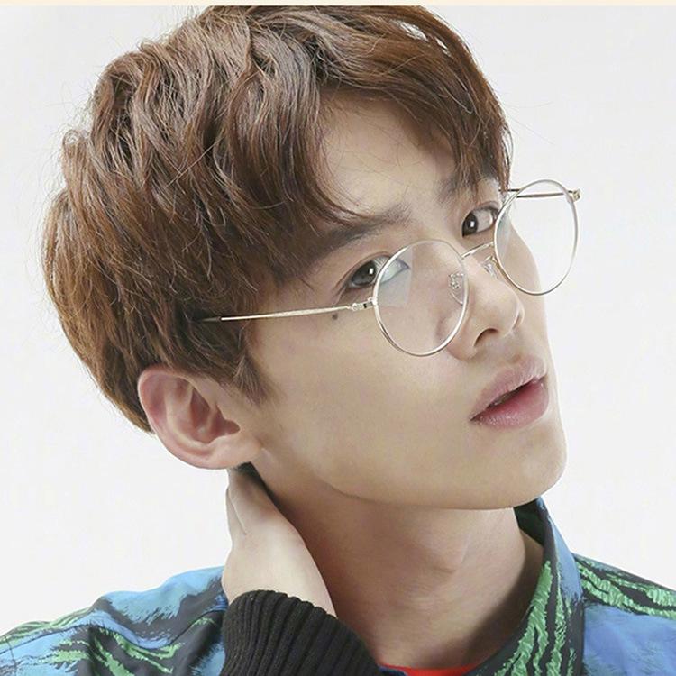 

Ретро очки с круглой металлической оправой и узорными краями - стиль Харадзюку, очки без диоптрий (Модель 0716) серебро белый