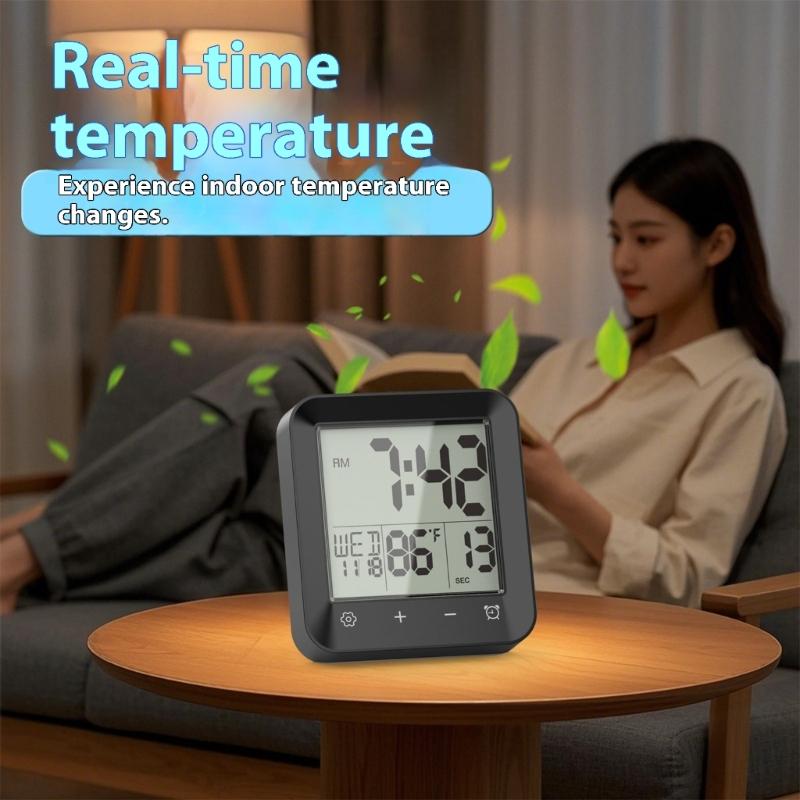 Bathroom Timer Clock Shower Clock,Waterproof for Water Sprays Bathroom Clock Wall Mount,Displays Time,Temperature Date
