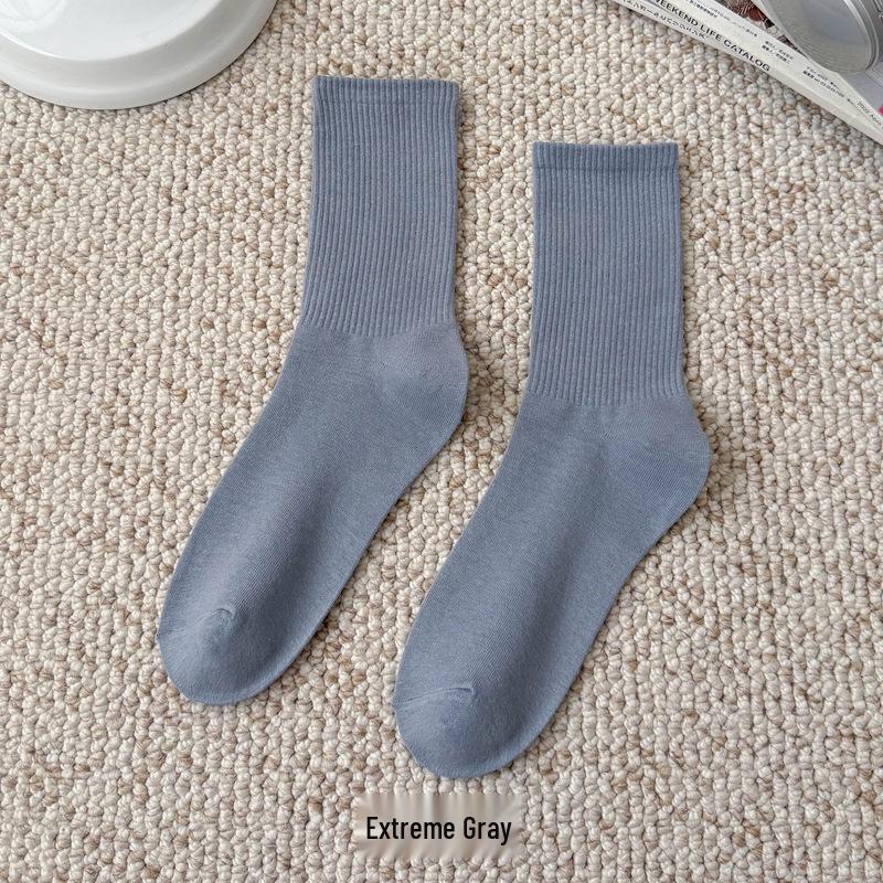 Bunte Damen Kniehohe Candy Color Scrunch Socken - Trendy, Ganzjährig, Mittelhoher Schaft, Einfache Tanz Baumwollsocken