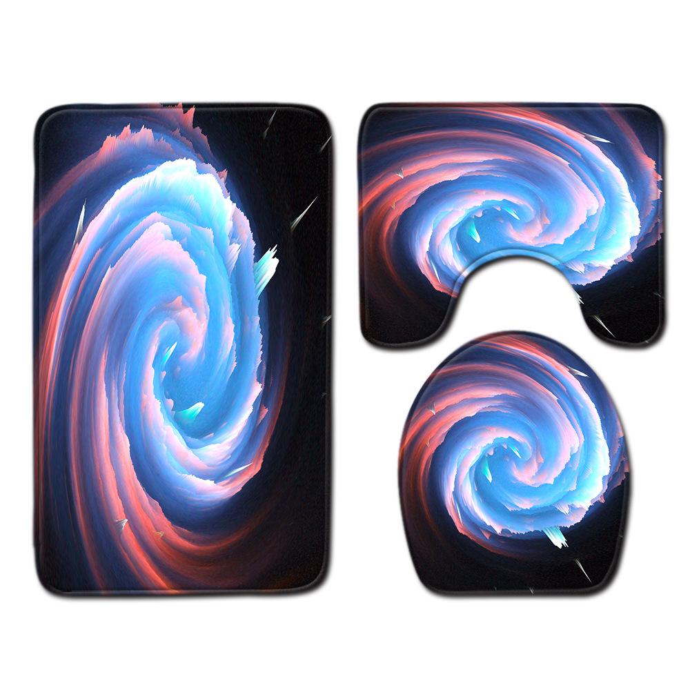 Fashion Painted Toilet Three-Piece Floor Mat Bathroom Door Mat Coffee Table Sand Carpet