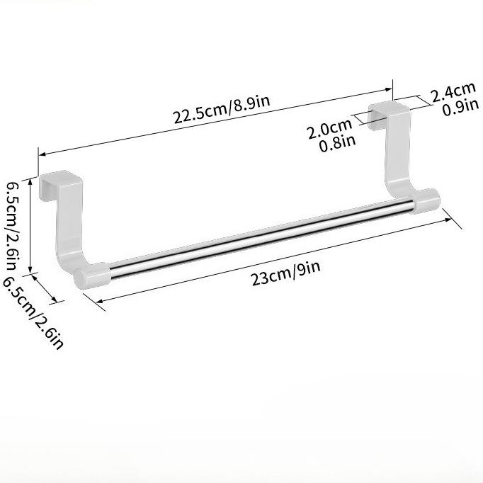 Towel Rack No-Drill Door Hanging Towel Holder Perfect for Bathroom and Kitchen Towel Storage Durable Space-Saving Shelf for Home Use