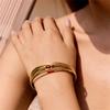 Lightweight Openwork Multilayer Bangle Adjustable Closure Wrist Bracelet Stainless Steel Jewelry For Stackable
