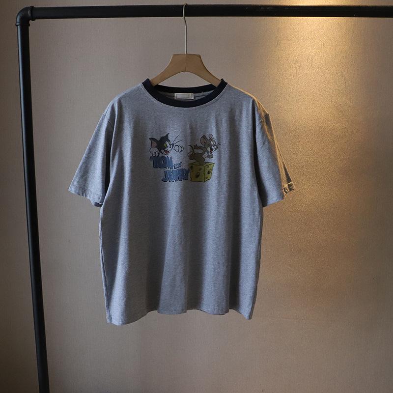 

Versatile 2025 Women s Cartoon Color Block Round Neck T-shirt One Size