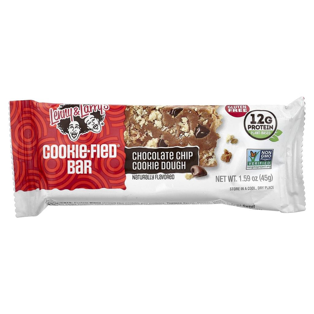 Lenny & Larry's, Cookie-Fied® Bar, Chocolate Chip Cookie Dough, 9 Bars, 45g (1.59oz) Each