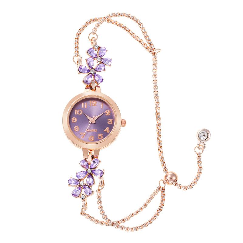 

Женские часы, модные, легкие, роскошные, браслетные, кварцевые, женские, высококачественные, изысканные, фиолетовые, хрустальные, женские, подарки фиолетовый