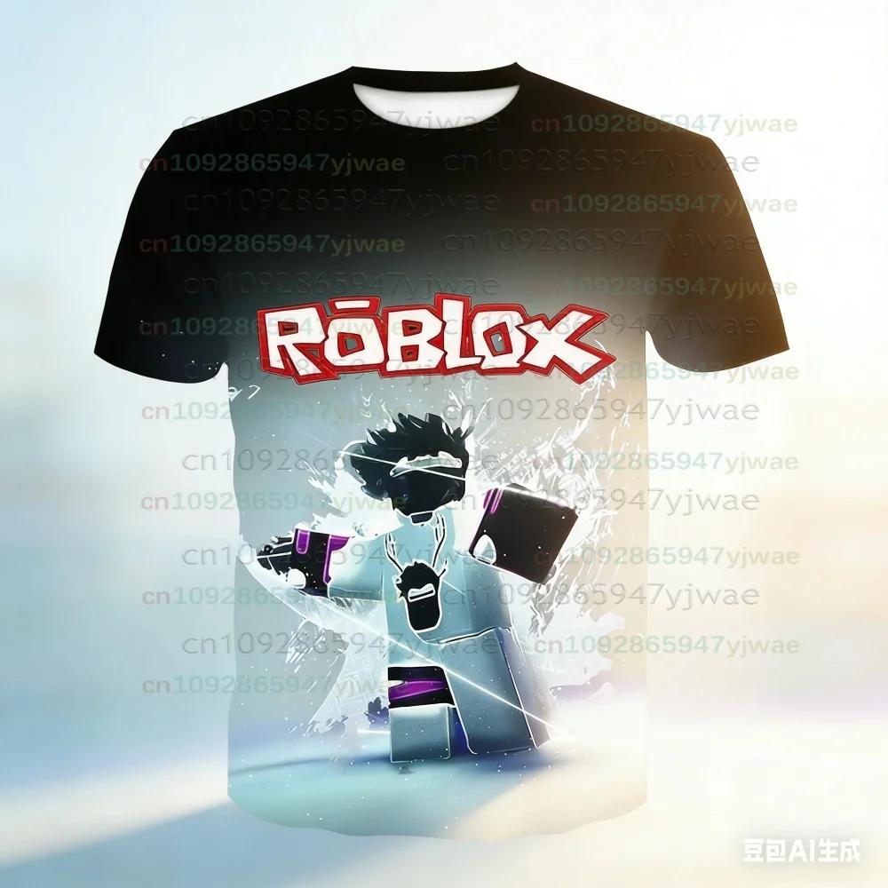 BOYS MEN Roblox Game kids short sleeve T-shirt cosplay costumes Child Cartoon Short sleeve top 3D Print Casual Street Clothes