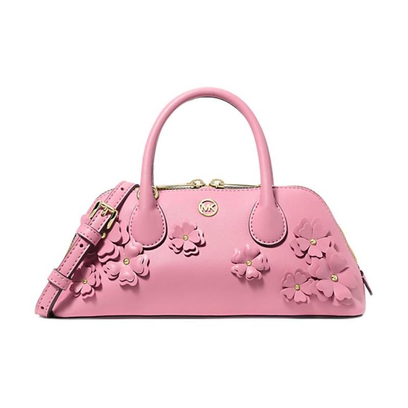 MICHAEL KORS Petra Floral Decorated Gold Hardware PU Handbag Small Women Pink золотой