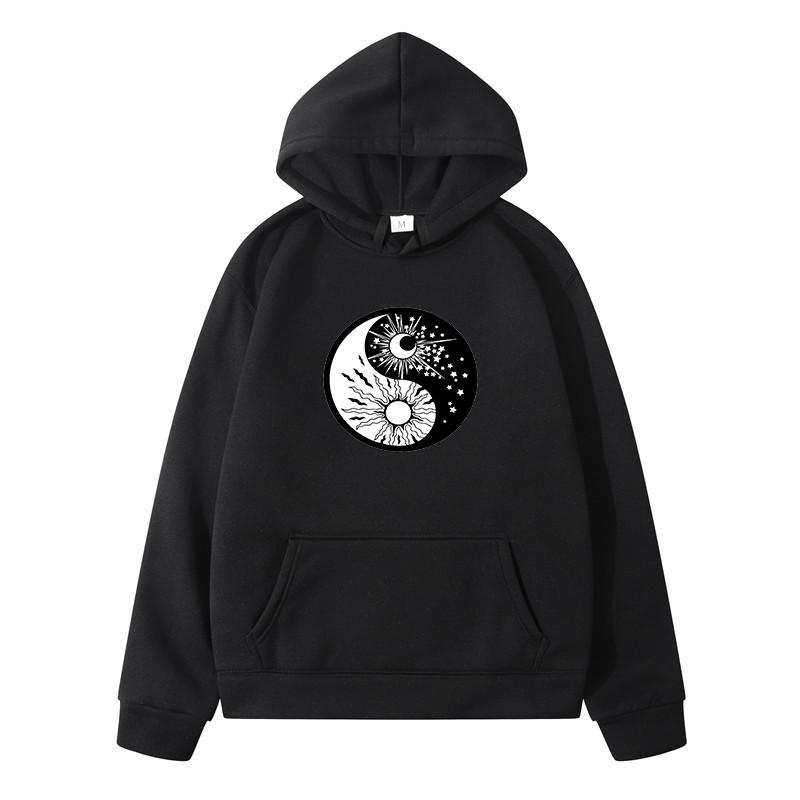Sun Moon Taiji Printed Sweatshirts for Men Clothing Fashion,Casual  New in Hoodies Sweatshirts Harajuku Y2k Men's