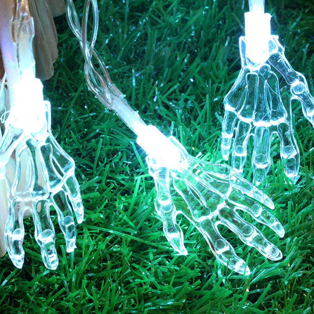 Halloween String Lights 20FT 40LEDs Transparent Skeleton Hand Shaped Decorative Hanging Lights