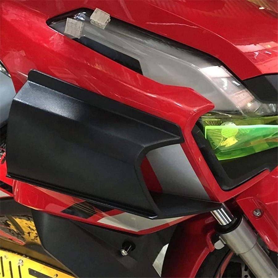 Pair Black Motorcycle Front Fairing Winglet Aerodynamic Wing Side Spoiler Cover