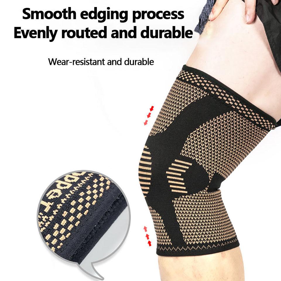 Loogdeel Copper Nylon Knee Brace Compression Support Sleeve For Sports Workout Arthritis Pain Relief