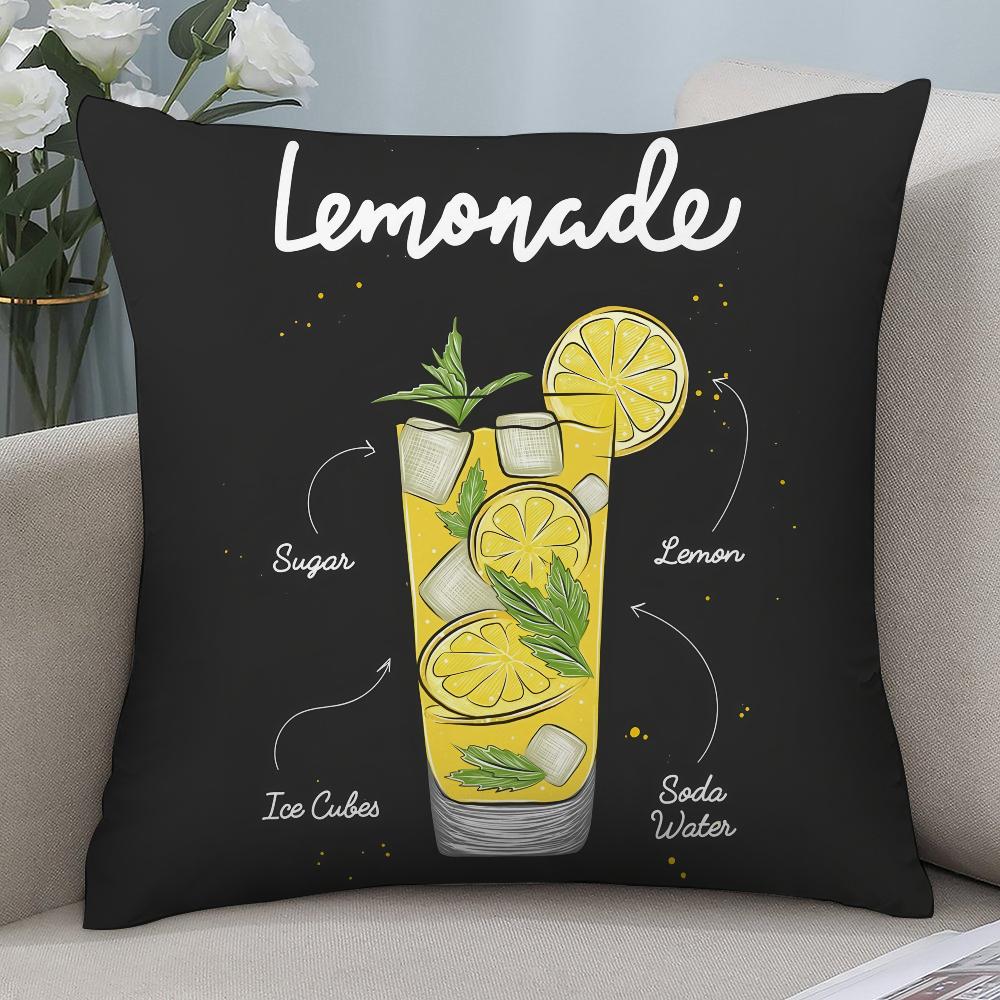 Limoncello Cocktail Pillow Case 3D Print Polyester Fiber 40*40 cm Home Sofa Throw Pillow Cover Decoration Festival Gift