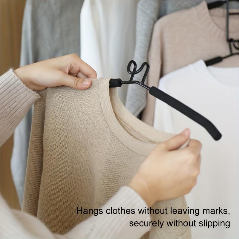 Heavy-Duty Space-Saving Hangers Multi-Layer Metal with Foam Padding Ideal for Coats, Sweaters, Suits, and T-Shirts - Hangers for Clothes