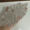 1 STÜCK AB Silber Strass Applikation Blumenaufnäher Aufbügeln/aufnähen Hochzeitskleid Zubehör Für Kleiderdekoration