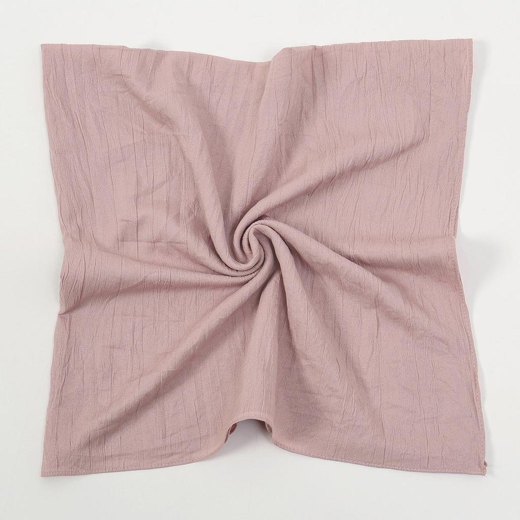 Einfarbiger weicher atmungsaktiver Polyester-Quadratischer Schal - Damen Europäischer/Amerikanischer Kopfschal, Lässiger Sonnenschutz Dekorativer Seidenschal