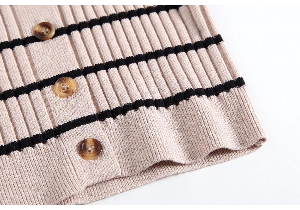 Mädchen Cardigan mit Farbblock & Faltenrock Set - Frühling/Herbst Strickware
