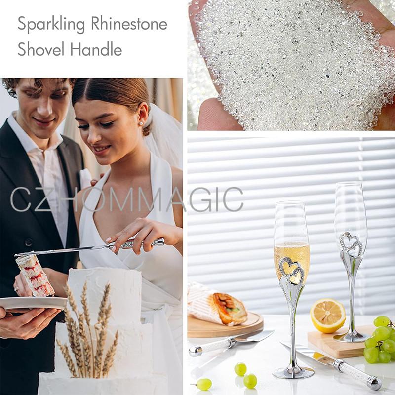 4 Stück/Set, Hochzeits-Champagnergläser und Kuchenmesser-Server-Set, Brautpaar-Toastgläser mit Kuchenschneide-Set, Champagnerglas