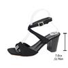 Fashion 2025 Summer New Women Sandals Square Head Chunky High Heels Women's Shoes Fashion Cross Belt Buckle Ladies Roman Heeled Sandales