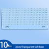 Riglă Moale Multifuncțională – Ondulată și Dreaptă, 15cm/20cm, Plastic Transparent pentru Elevii din Clasa I