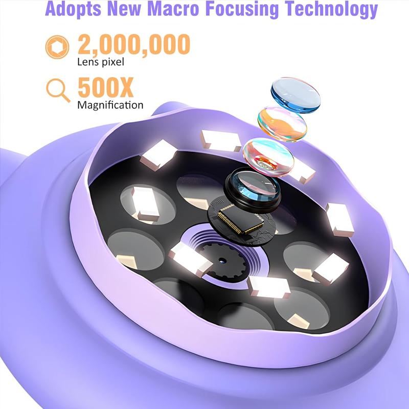 Taschenmikroskop Kinder 500X Wissenschaftliches Spielzeug Mit Foto- und Videofunktion Mini Handmikroskop Outdoor Kinder Lernspielzeug