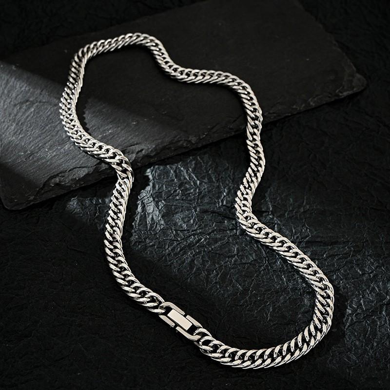 

Cuban Chain Necklace Hip-hop Girl-boy Collar Chain Versatile Titanium Steel Necklace Accessory Jewelry fastener 45cm