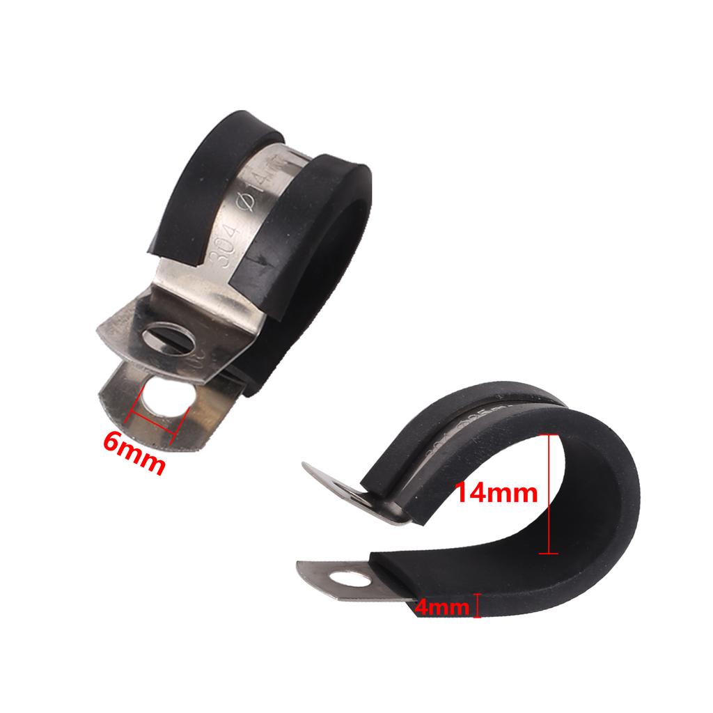 10Pcs Rubber Lined P Clips Wiring Hose Clamp Pipe Cable Mounting Fix Fasteners Hardware Electrical Fittings Water Pipe Bracket