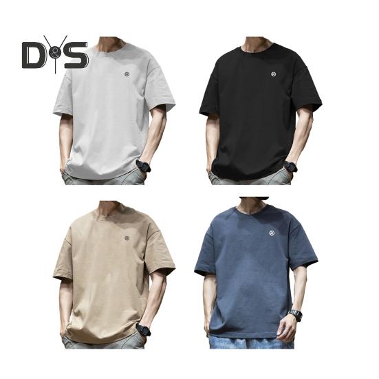 Pánské tričko s kulatým výstřihem, s krátkým rukávem, volného střihu, letní prodyšné, ležérní pulovrové topy pro každodenní nošení