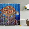 Fabric Shower Curtain Cute Cartoon Hippo Animals Dogs Cats Deer Bath Curtain Waterproof Polyester Bathroom Curtain With Hooks