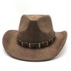 Male And Female Couples Hats Ethnic Style Suede Western Cowboy Top Hat