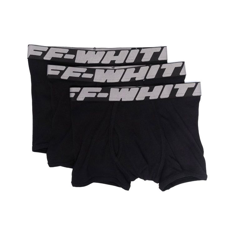 Off-White Logo Waistband Boxers (3 Pack) Melange Grey Men Bottoms OMUA001C99FAB0011008