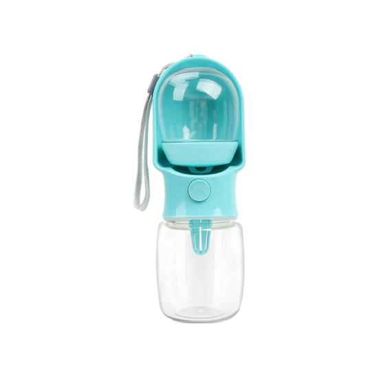 

Travel 2-in-1 Pet Feeder Portable Dog Water Bottle Leak-Proof Water Dispenser with Drinking Bowl Food Compartment for Dogs Cats Hiking Walking Outdoor S синий