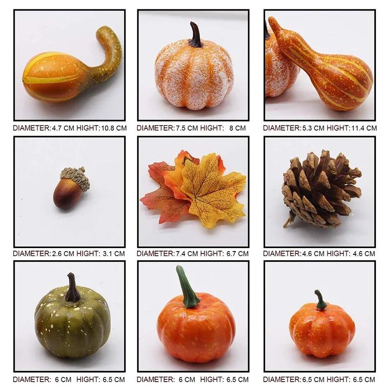 50Pcs Artificial Pumpkin Halloween Decorations For Home Mini Fake Pumpkin Autumn Harvest Party Thanksgiving Ornament Props Decor