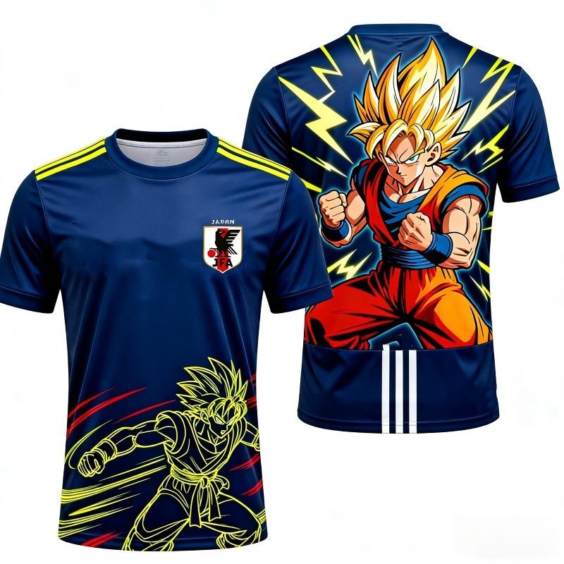 New Bandai Japanese Anime Dragon Ball Son Goku X Japan National Team Soccer Jersey Men's Sports