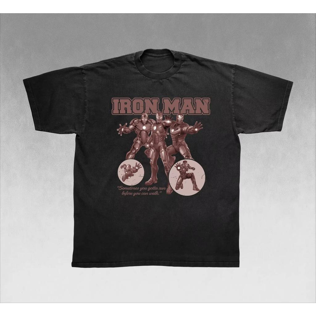 2026 new Retro Iron Unisex Tony Stark pattern Tshirt  Unisexs retro Marvel superhero print Tshirt