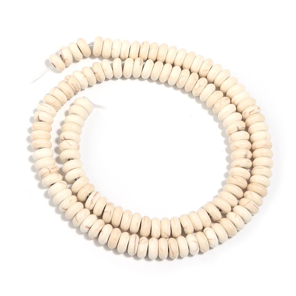 1 Strand Natural Stone Spacer Beads Flat Round Turquoise Bead Loose Beads for Jewelry Making DIY Bracelet Necklaces Accessories