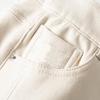 Women's Plus Size High-Waist Off-White Denim Jeans with Velvet Lining - Loose Fit Harem Style for Autumn/Winter 2024