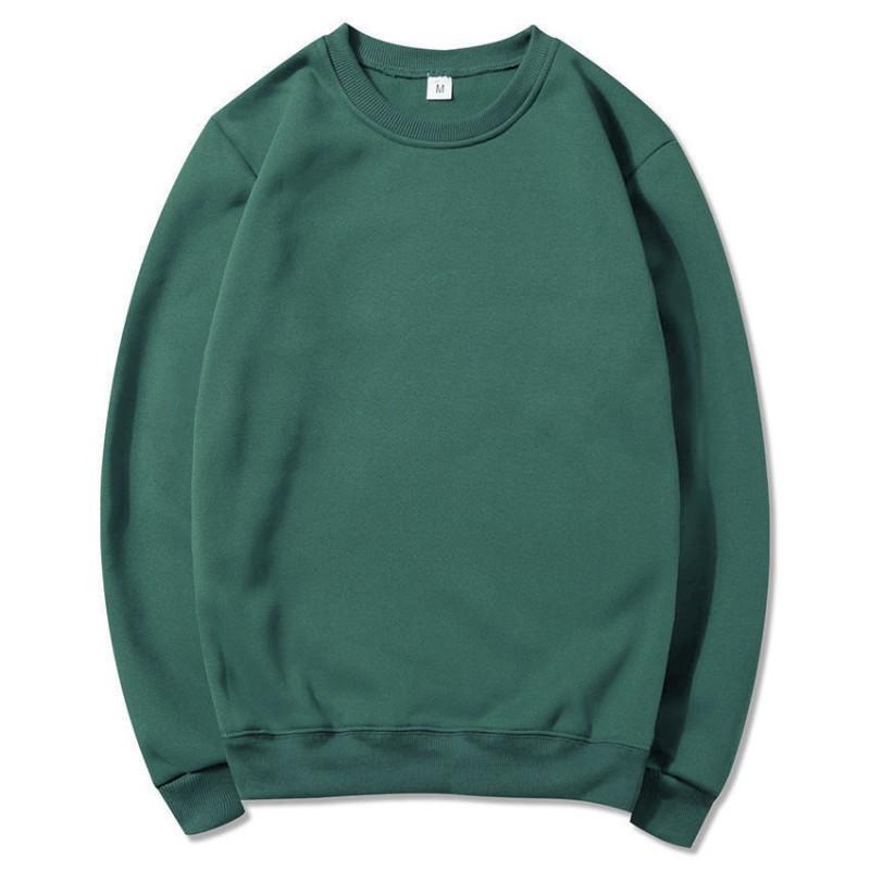 Unisex Fleece Sweatshirt Casual Sports Pullover Solid Color Long Sleeve Top Men Women