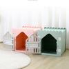 Belüftetes Haustierhaus Faltbar Privat Einfach zu montieren Steckbares Kunststoff Katzenhaus für 4 Jahreszeiten
