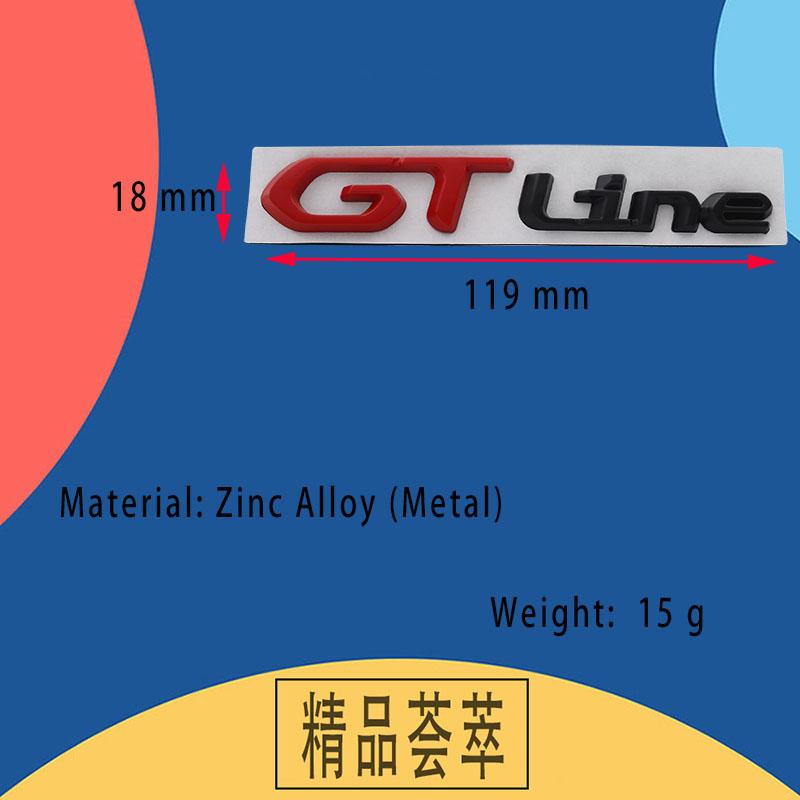 3D Car Styling GT LINE for Car Fender Side Trunk Nameplate Decal Emblem Badge Sticker