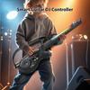 Smart Guitar DJ Controller with LED Lights BT 5.0 Rechargeable Bass Folding Portable Stringless Guitar Music Instrument for Kids