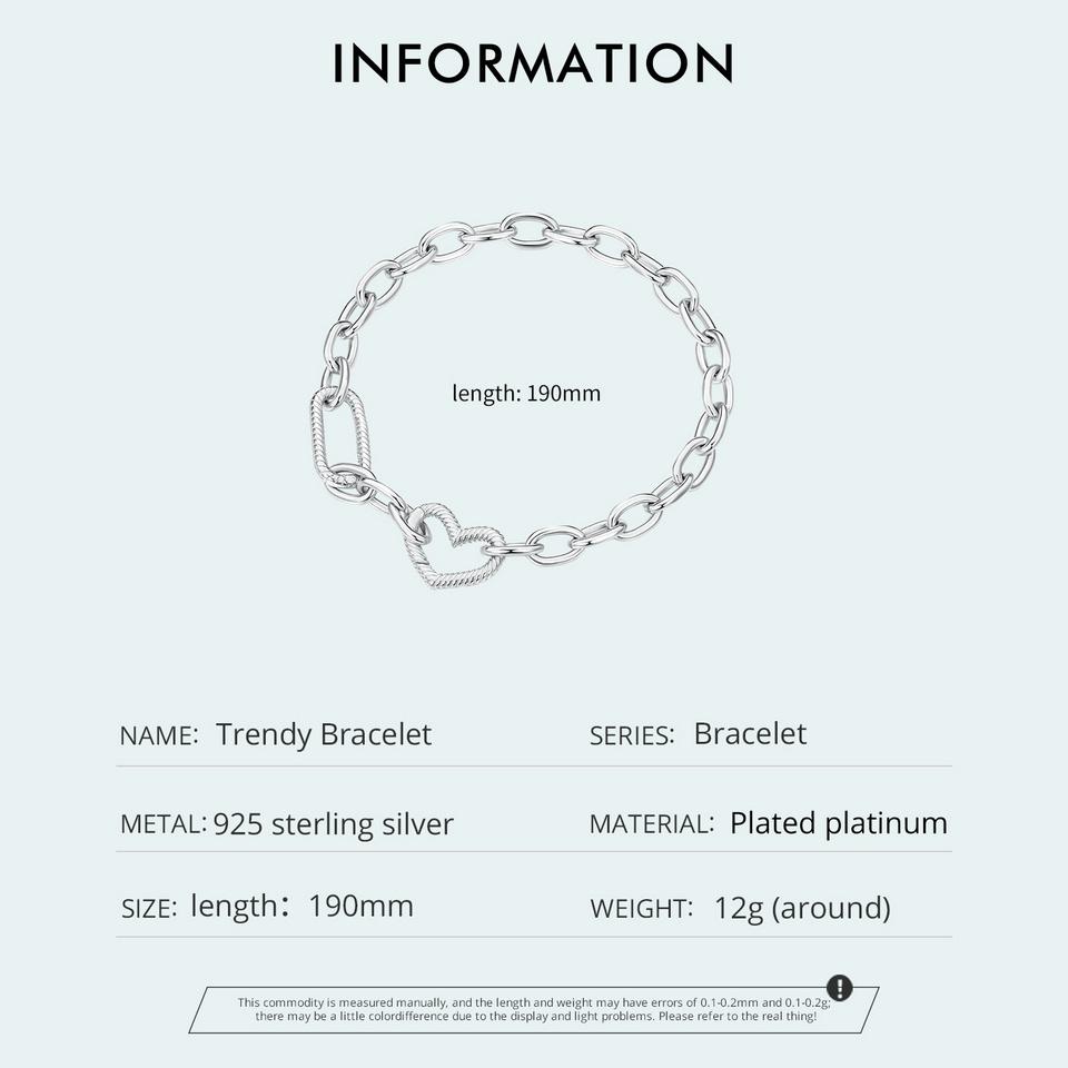 WOSTU Sjarmarmbånd for kvinner, 925 sterlingsølv armbånd for kvinner Dames DIY anheng sjarm mansjettarmbånd