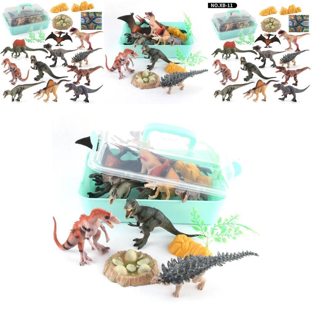 Neues tragbares Jurassic Dinosaurier-Set mit praktischer Aufbewahrungsbox und realistischer Baummatte
