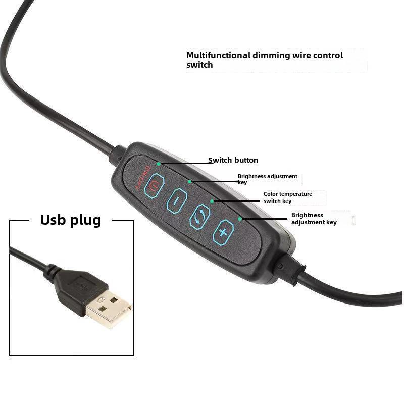 Nastaviteľné RGB kruhové svetlo s držiakom na mobilný telefón