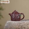 350ml Antique Yixing Purple Clay Teapots Handmade Dragon Pot Raw Ore Antique Brass Mud Kettle with Filter Zisha Tea Set Cha Gift