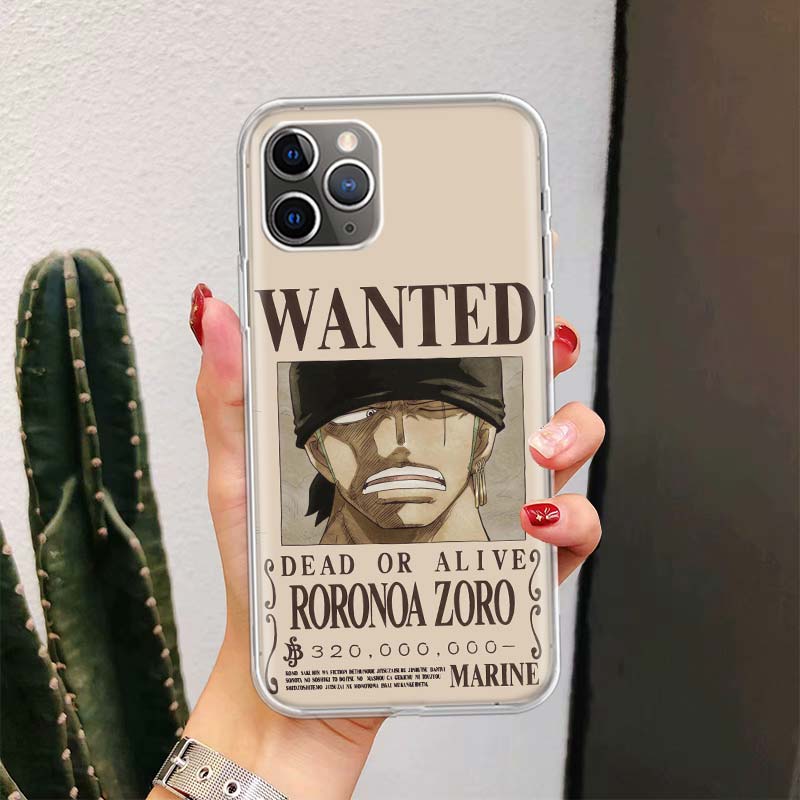 One Piece Fashion Wanted For iPhone 11 13 Pro Max 12 Mini Phone Case X XS XR 6 6S 8 7 Plus SE Apple 5 5S Fundas Cover Coque Capa